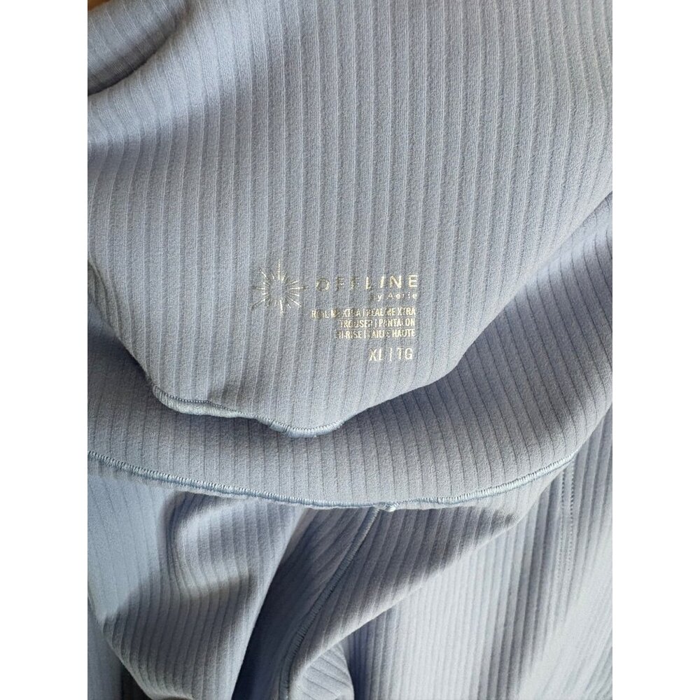 NWT OFFLINE By Aerie Real Me XTRA Ribbed High Waisted Trouser Blue-sz XL - Picture 7 of 12